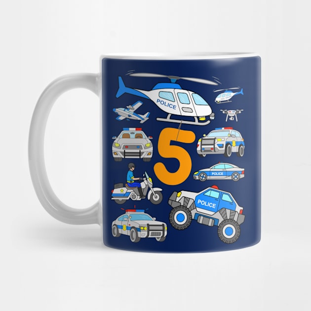 Police 5th Birthday Design Cop Cars by samshirts